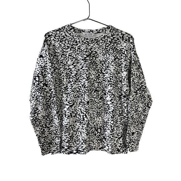 Athleta Womens Pullover Balance Animal Print Long Sleeve Black Size XS - Picture 1 of 5